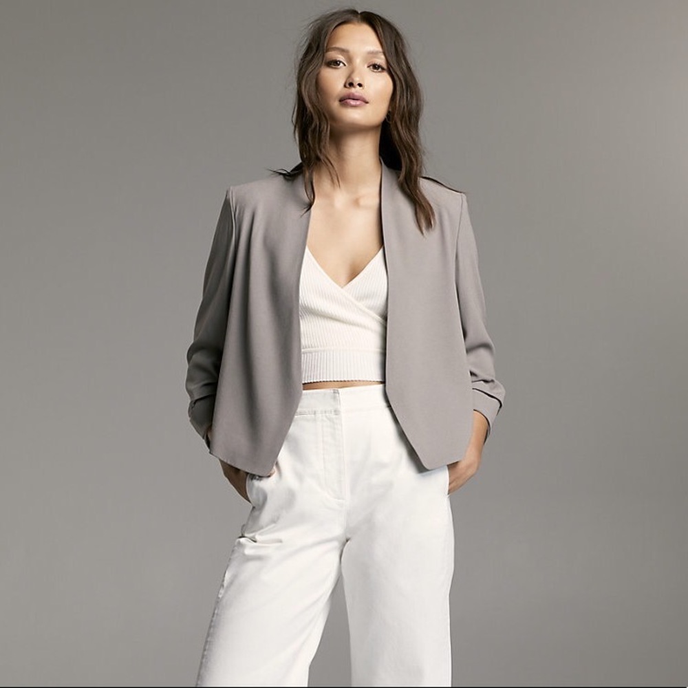 Aritzia Babaton Power Short Blazer in Tan
